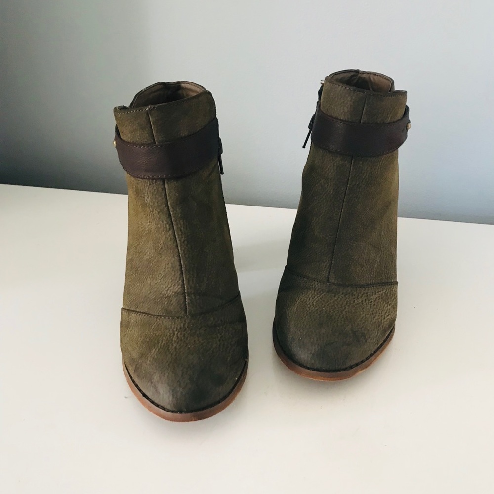Green Leather Bootie